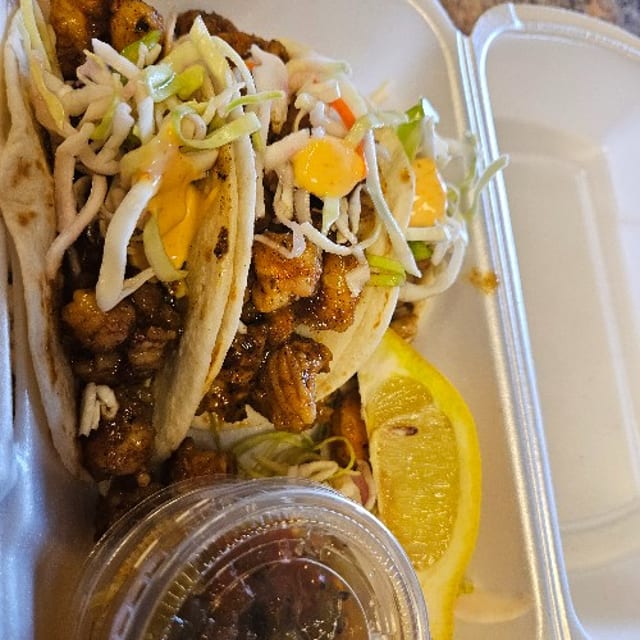 Jerk Shrimp Tacos.
